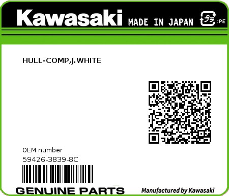 Product image: Kawasaki - 59426-3839-8C - HULL-COMP,J.WHITE  0