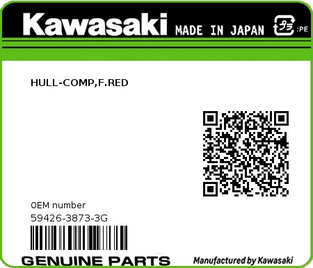 Product image: Kawasaki - 59426-3873-3G - HULL-COMP,F.RED  0