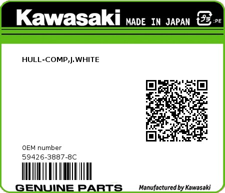 Product image: Kawasaki - 59426-3887-8C - HULL-COMP,J.WHITE 