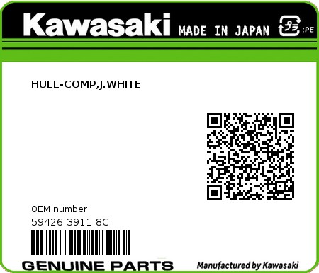 Product image: Kawasaki - 59426-3911-8C - HULL-COMP,J.WHITE  0