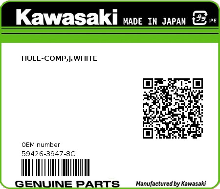 Product image: Kawasaki - 59426-3947-8C - HULL-COMP,J.WHITE 