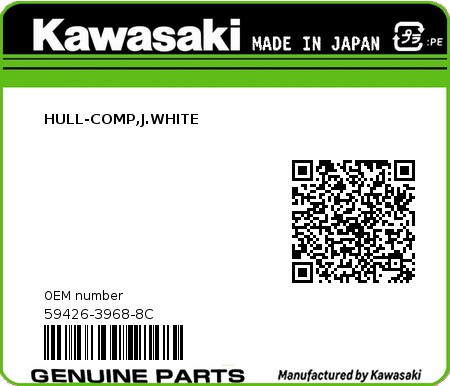 Product image: Kawasaki - 59426-3968-8C - HULL-COMP,J.WHITE  0