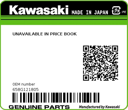 Product image: Kawasaki - 658G121805 - UNAVAILABLE IN PRICE BOOK  0