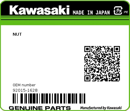 Product image: Kawasaki - 92015-1628 - NUT  0