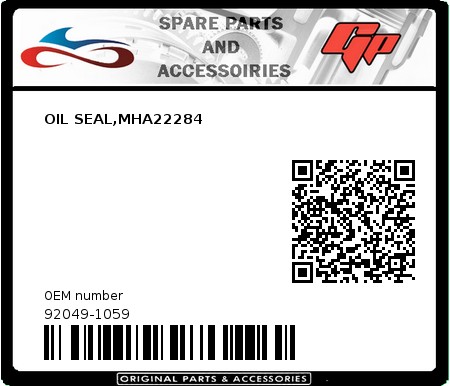 Product image:  - 92049-1059 - OIL SEAL,MHA22284  0