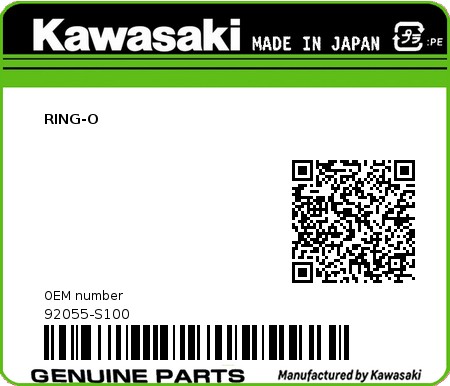 Product image: Kawasaki - 92055-S100 - RING-O 