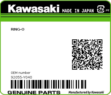 Product image: Kawasaki - 92055-Y040 - RING-O 