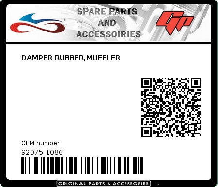 Product image:  - 92075-1086 - DAMPER RUBBER,MUFFLER 