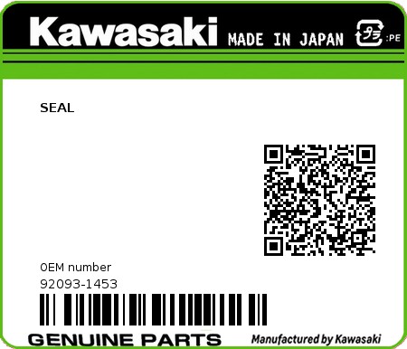 Product image: Kawasaki - 92093-1453 - SEAL 