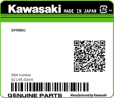 Product image: Kawasaki - 92145-S044 - SPRING  0