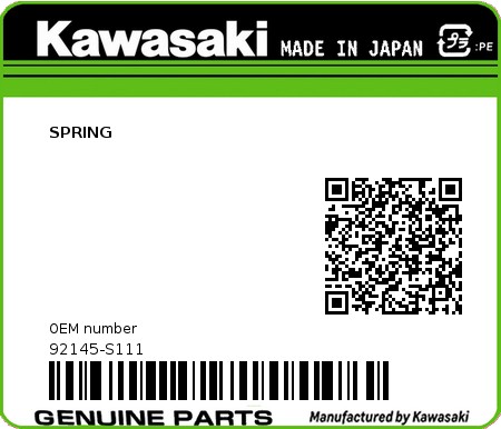 Product image: Kawasaki - 92145-S111 - SPRING  0