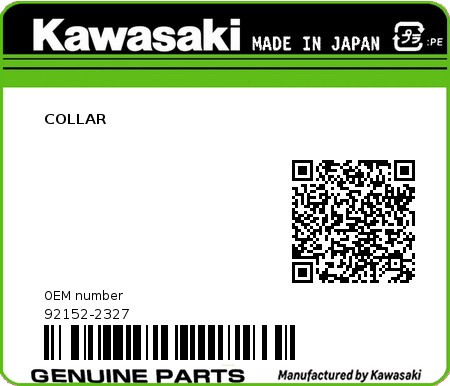 Product image: Kawasaki - 92152-2327 - COLLAR  0