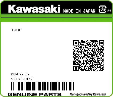 Product image: Kawasaki - 92191-1477 - TUBE  0