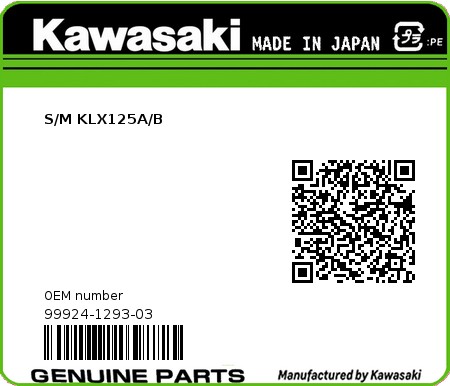 Product image: Kawasaki - 99924-1293-03 - S/M KLX125A/B  0