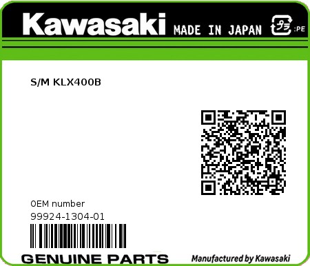 Product image: Kawasaki - 99924-1304-01 - S/M KLX400B  0