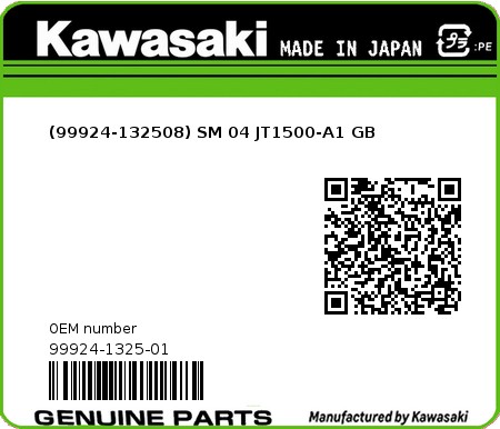 Product image: Kawasaki - 99924-1325-01 - (99924-132508) SM 04 JT1500-A1 GB 