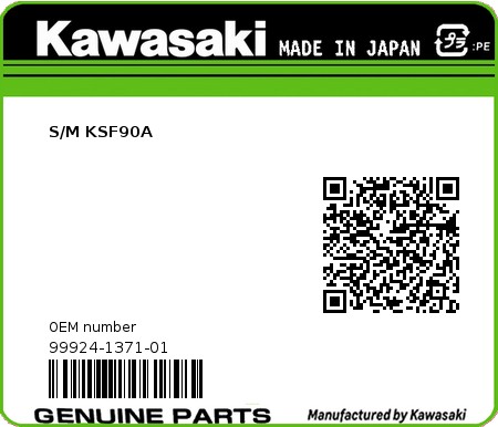 Product image: Kawasaki - 99924-1371-01 - S/M KSF90A  0