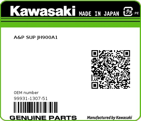 Product image: Kawasaki - 99931-1307-51 - A&P SUP JH900A1  0
