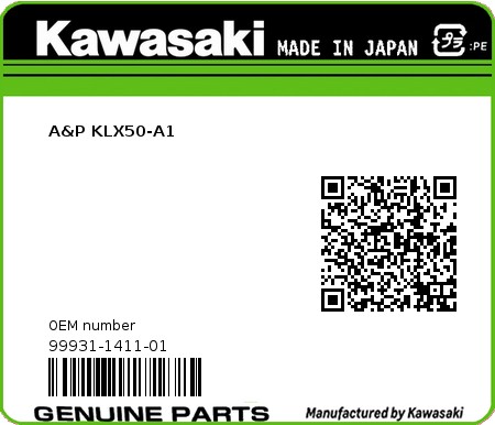 Product image: Kawasaki - 99931-1411-01 - A&P KLX50-A1  0