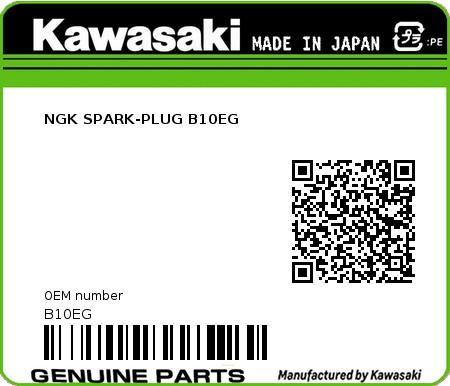 Product image: Kawasaki - B10EG - NGK SPARK-PLUG B10EG 