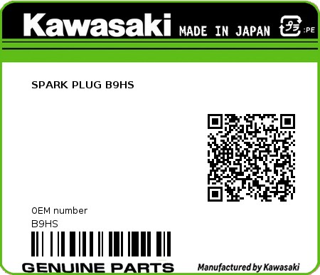 Product image: Kawasaki - B9HS - SPARK PLUG B9HS  0