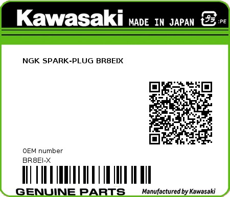 Product image: Kawasaki - BR8EI-X - NGK SPARK-PLUG BR8EIX  0