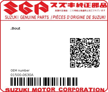 Product image: Suzuki - 01500-0630A - BOLT 