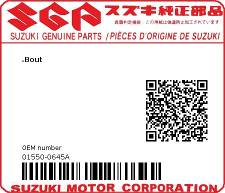 Product image: Suzuki - 01550-0645A - BOLT 