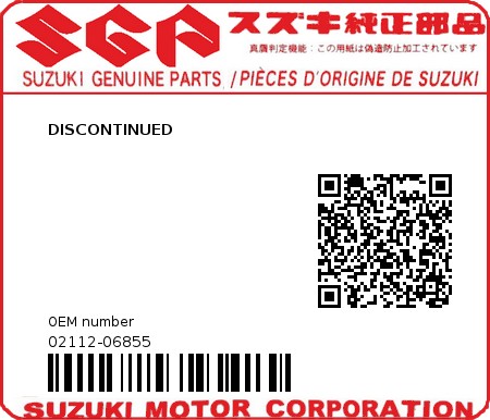 Product image: Suzuki - 02112-06855 - DISCONTINUED 