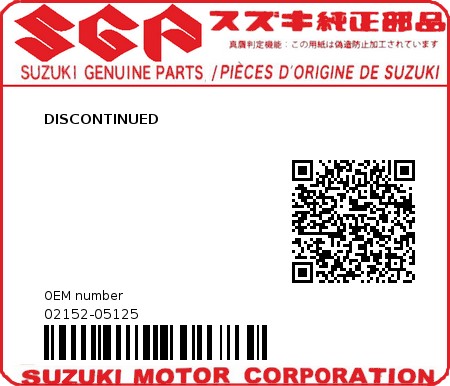 Product image: Suzuki - 02152-05125 - DISCONTINUED          0