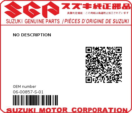 Product image: Suzuki - 06-00857-S-01 - NO DESCRIPTION  0