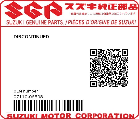 Product image: Suzuki - 07110-06508 - DISCONTINUED 