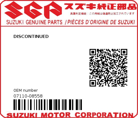 Product image: Suzuki - 07110-08558 - DISCONTINUED 