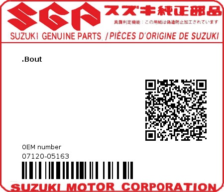Product image: Suzuki - 07120-05163 - BOLT  0