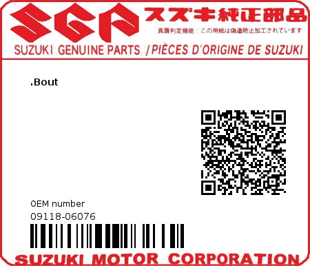 Product image: Suzuki - 09118-06076 - BOLT 