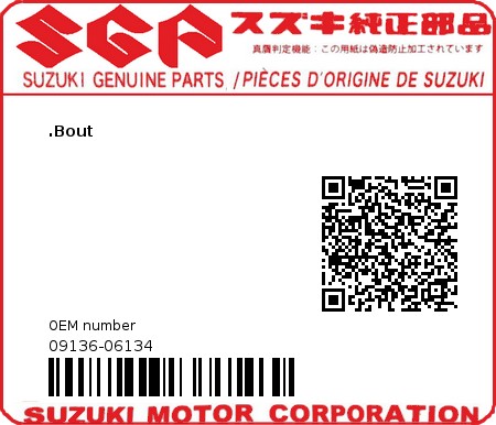 Product image: Suzuki - 09136-06134 - BOLT 