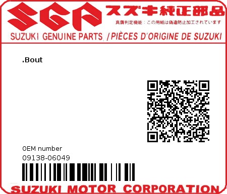 Product image: Suzuki - 09138-06049 - BOLT  0