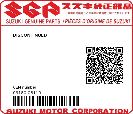 Product image: Suzuki - 09180-08110 - DISCONTINUED         