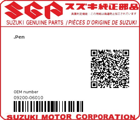 Product image: Suzuki - 09200-06010 - PIN 