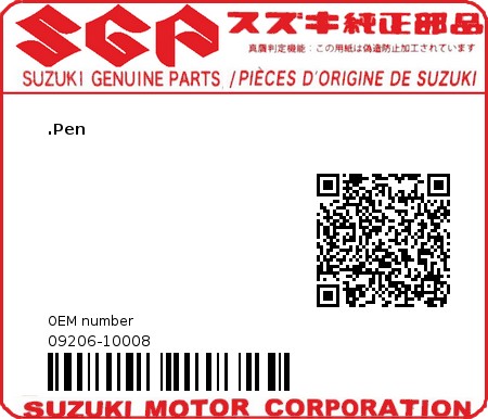 Product image: Suzuki - 09206-10008 - .Pen  0