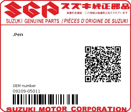 Product image: Suzuki - 09209-05011 - PIN 