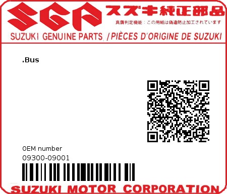 Product image: Suzuki - 09300-09001 - .Bus 