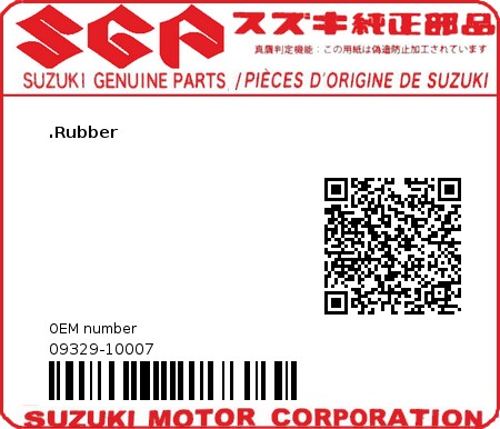 Product image: Suzuki - 09329-10007 - CUSHION  0