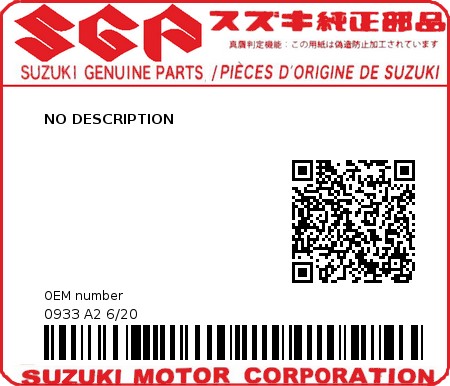 Product image: Suzuki - 0933 A2 6/20 - NO DESCRIPTION 