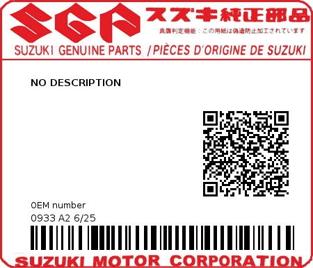 Product image: Suzuki - 0933 A2 6/25 - NO DESCRIPTION 