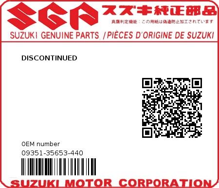 Product image: Suzuki - 09351-35653-440 - DISCONTINUED 