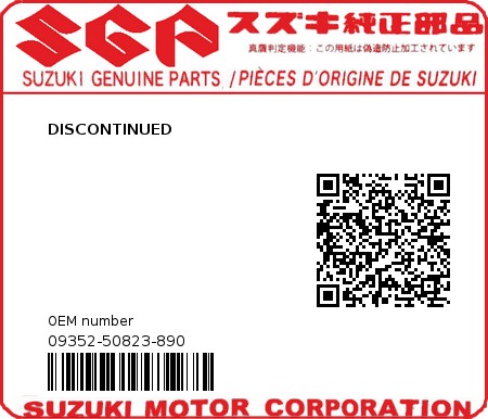 Product image: Suzuki - 09352-50823-890 - DISCONTINUED         