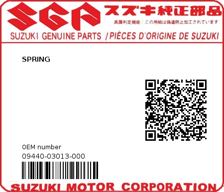 Product image: Suzuki - 09440-03013-000 - SPRING  0