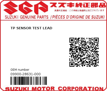 Product image: Suzuki - 09900-28631-000 - TP SENSOR TEST LEAD  0