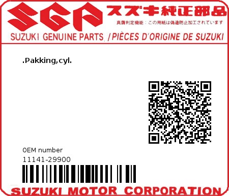 Product image: Suzuki - 11141-29900 - GASKET,CYLINDER 